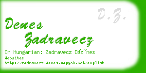 denes zadravecz business card